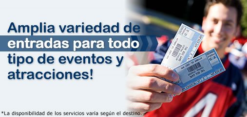 Amplia variedad de entradas para todo tipo de eventos y atracciones!